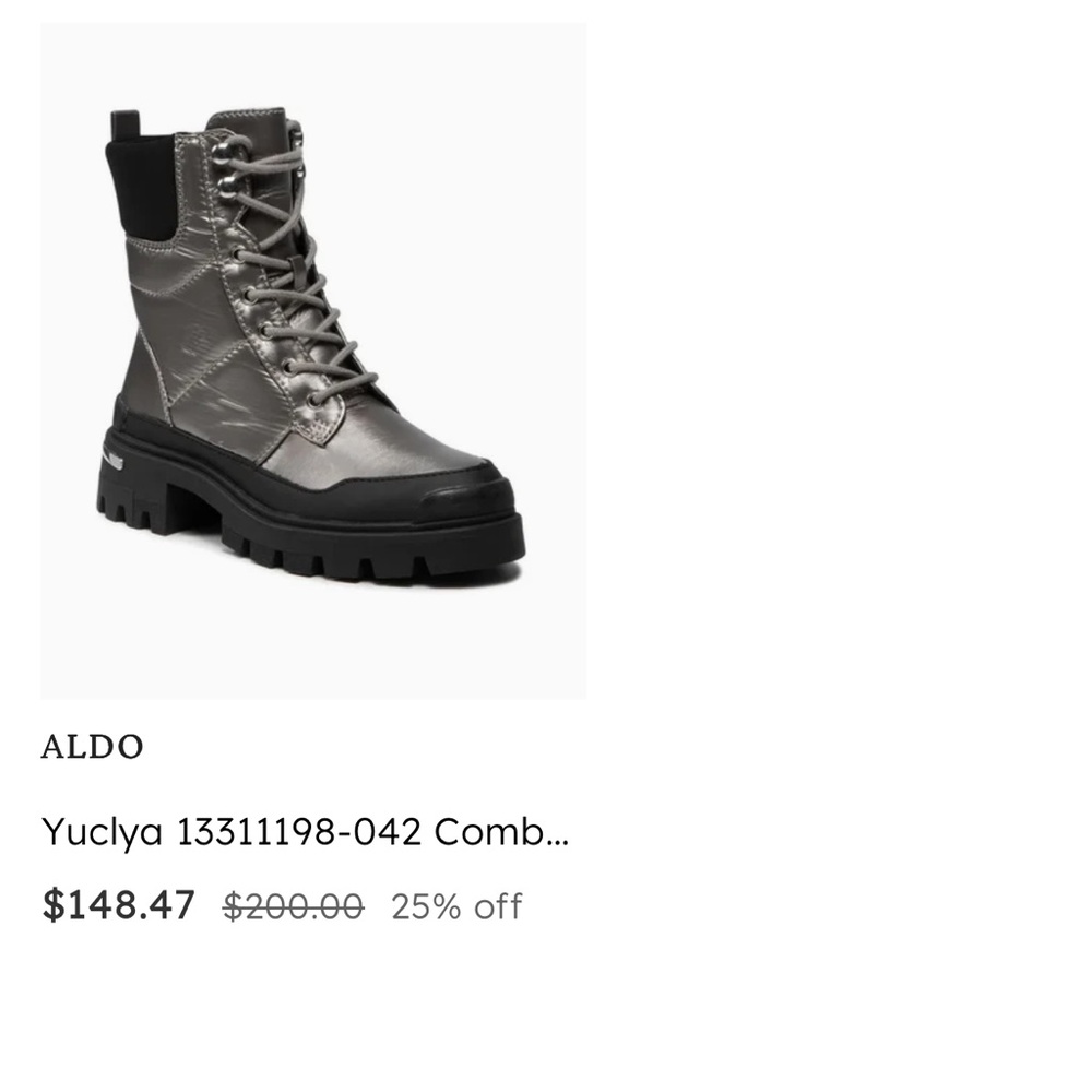 Aldo Combat boots Silver - Picture 7 of 13